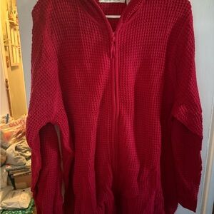 Roaman's Vibrant Red Women's Cardigan